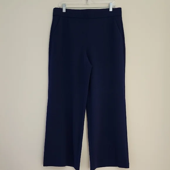 White House Black Market Navy Wide-Leg Pull-On Pants Size 12 Short - Picture 2 of 6